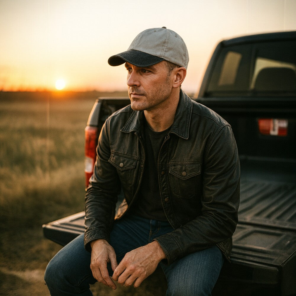 Ash with Charcoal Visor - Unstructured Baseball Cap