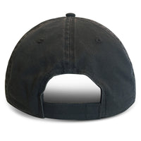 Black Weathered Baseball Cap unstructured back view