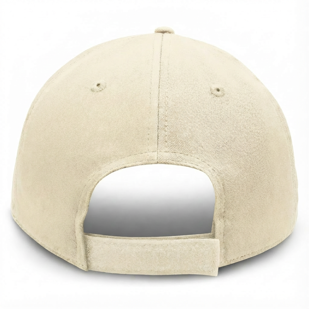 Cream with Blue Suede Visor - Structured Baseball Cap back 1