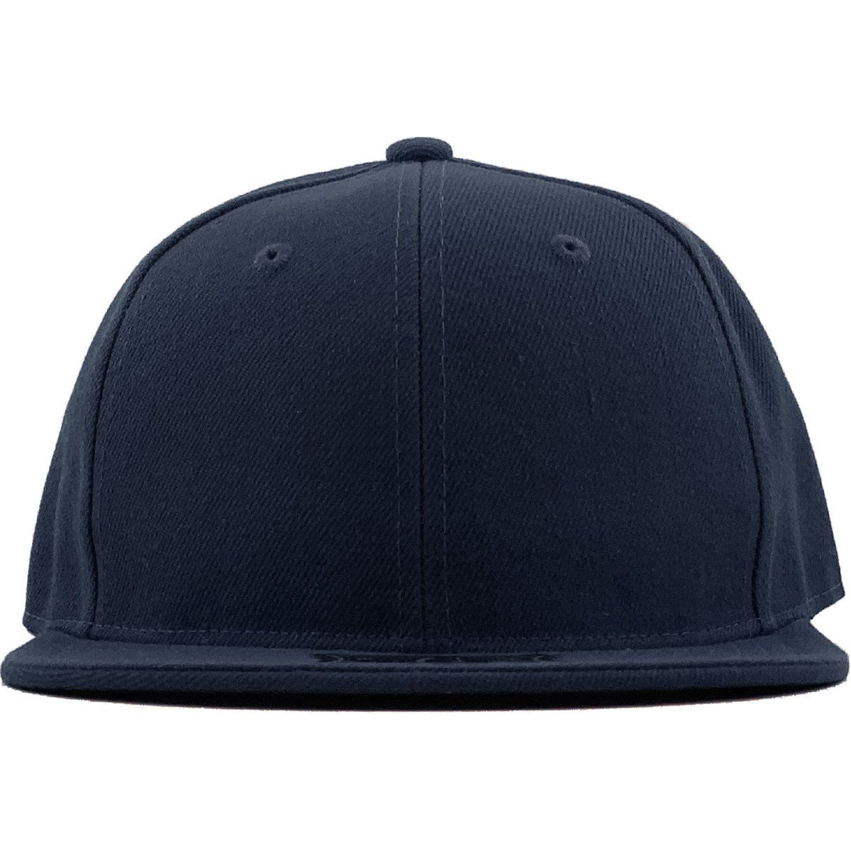 Navy Blue - Structured and Fitted Baseball Cap front view flat brim