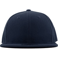 Navy Blue - Structured and Fitted Baseball Cap front view flat brim