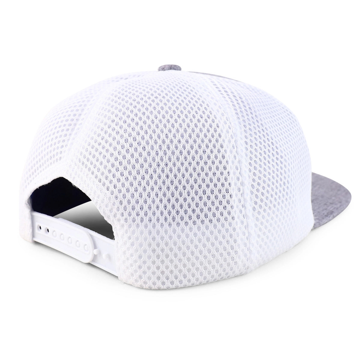 Gray with White Mesh - Flatbill Structured Baseball Cap