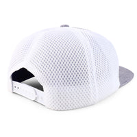Gray with White Mesh - Flatbill Structured Baseball Cap