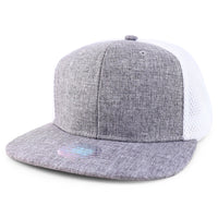 Gray with White Mesh - Flatbill Structured Baseball Cap