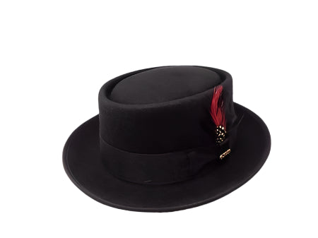 Classic Porkpie Hat black front