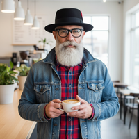 Black Porkpie hat model photo-1
