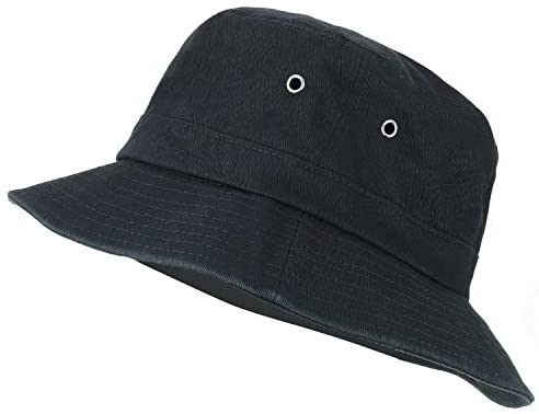 Short Brim Polyester Bucket Hat - Black