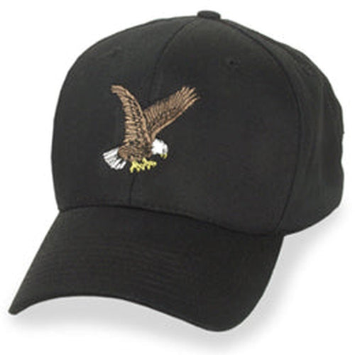 Black with Eagle Logo Structured Baseball style Big Hats fits Sizes 3XL and 4XL