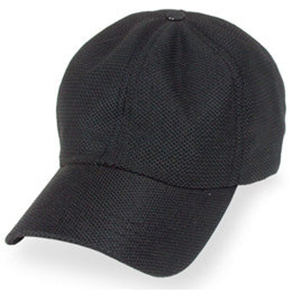 front view of a Black All Coolnit unstructured baseball cap for big heads in size 3XL/4XL