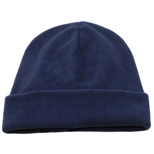 Dark Navy Blue Comfort Fleece Big Winter Hats made in USA, fits cap Sizes 3XL