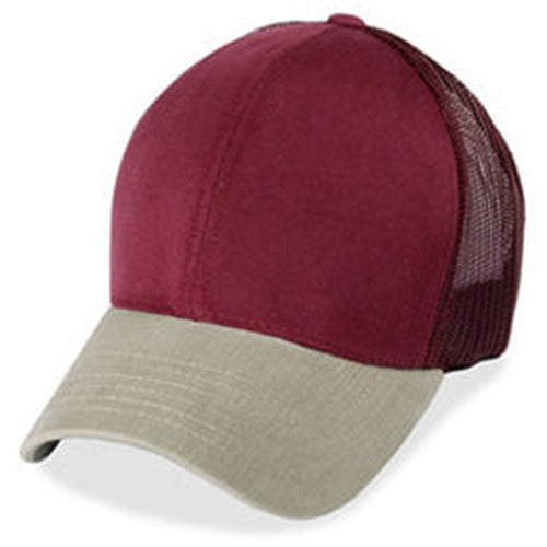Burgundy Red with Cream Trucker Hats for Big Heads in size 3XL