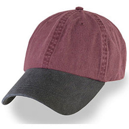 Burgundy with Black Visor Weathered Baseball Caps for Hat Sizes Large 3XL-4XL