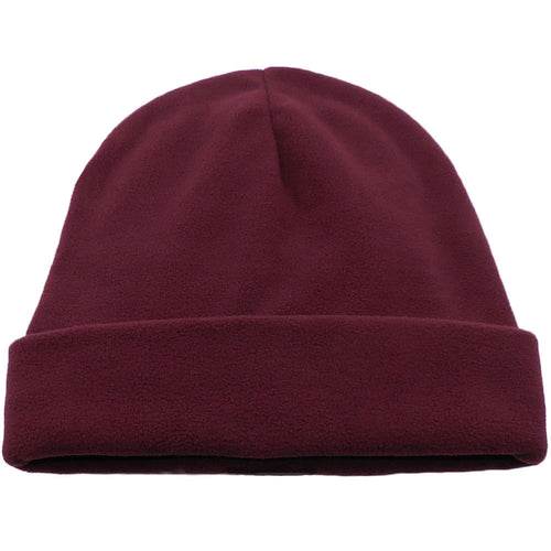 Maroon Red Comfort Fleece Big Winter Hats made in USA, fits cap Sizes 3XL