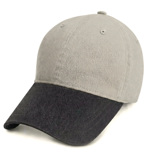 Ash with Charcoal Visor - Unstructured Baseball Cap - front 1