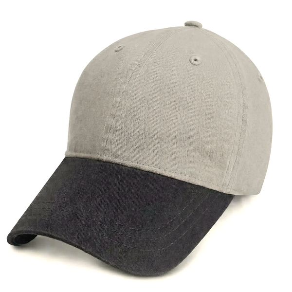 Ash with Charcoal Visor - Unstructured Baseball Cap - front 1