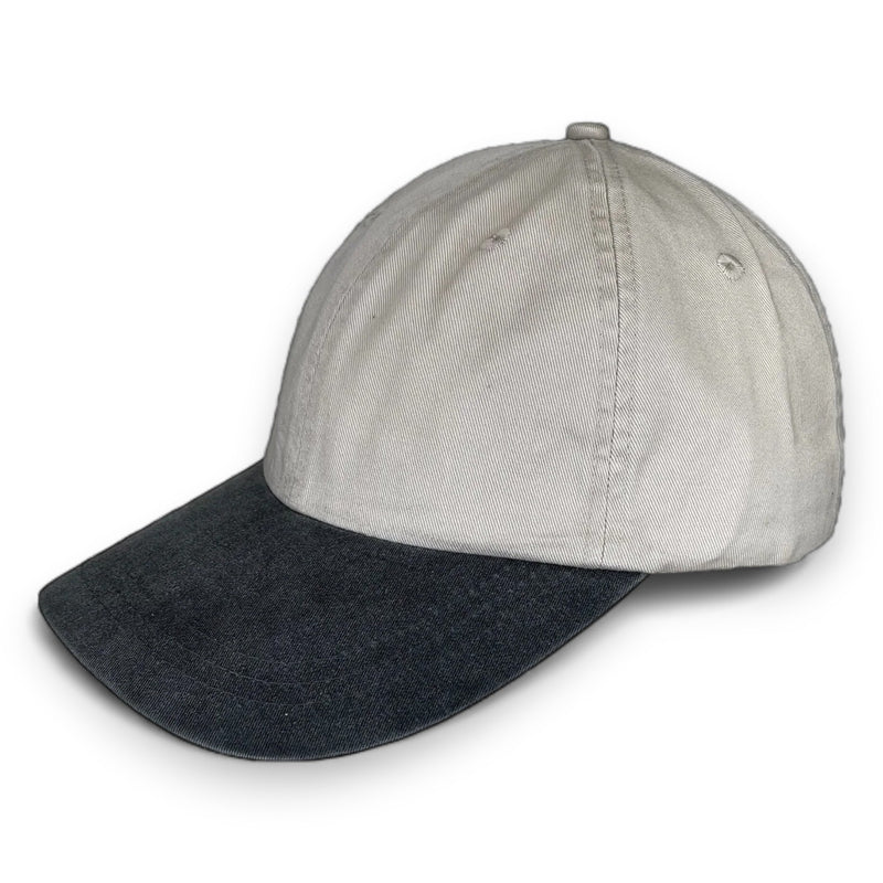 Ash with Charcoal Visor - Unstructured Baseball Cap left front view