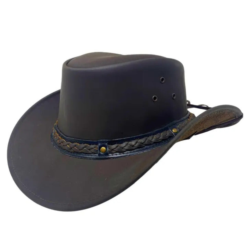 Aussie-Leather Hat-Brown