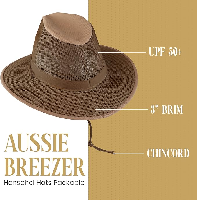 Aussie Breezer with Mesh Hat - Earth hat features