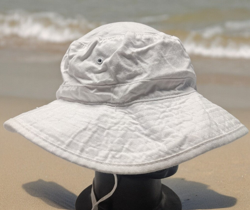 Safari Boonie Hat - White front view