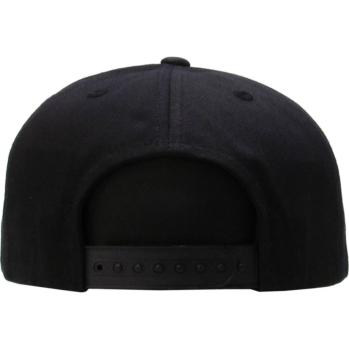 Black Flat Brim - Structured Cap back view