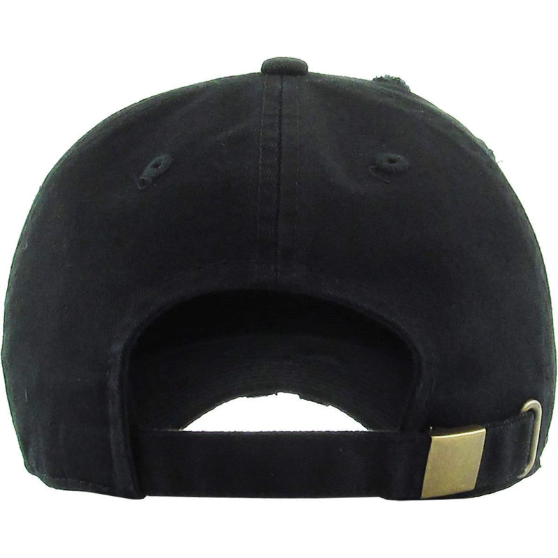 Black Distressed - Unstructured Cap back view