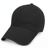 Black Unstructured Baseball Cap - front 1