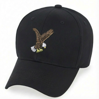 Black with Eagle Logo - Structured Baseball Cap - front 1