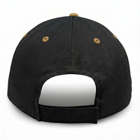 Black with Eagle Logo and Suede Visor - Structured Baseball Cap - back 1