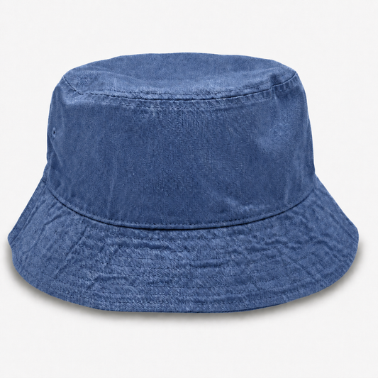 Blue Denim Weathered Big Bucket Hat