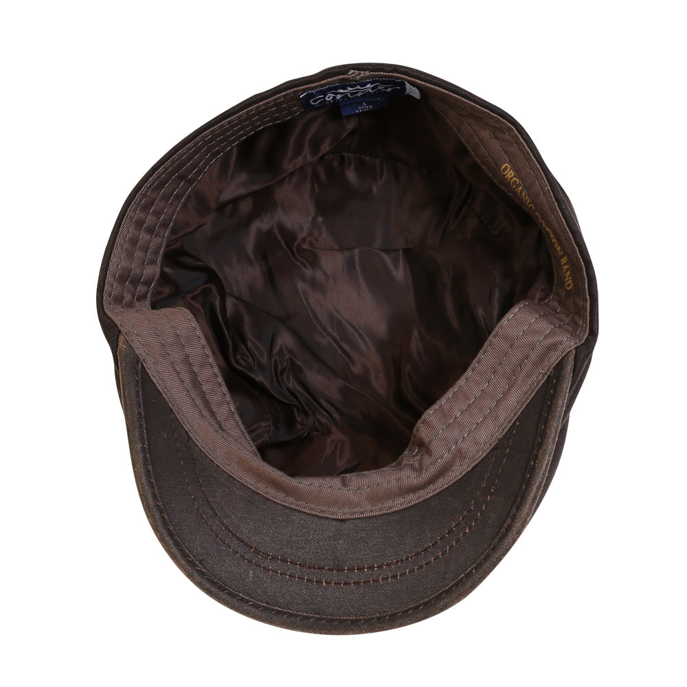 Brent Newsboy Weathered Cotton Cap interior view 