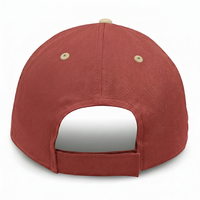 Brick Red with Khaki Visor-Structured Baseball Cap - back 1