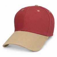 Brick Red with Khaki Visor-Structured Baseball Cap - front 1