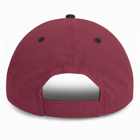 Burgundy with Black -Unstructured Baseball Cap - back 1