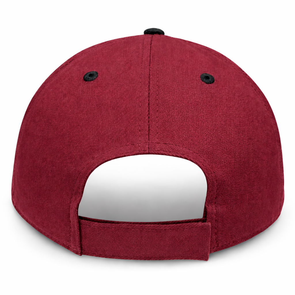 Burgundy with Black Visor - Structured Baseball Cap