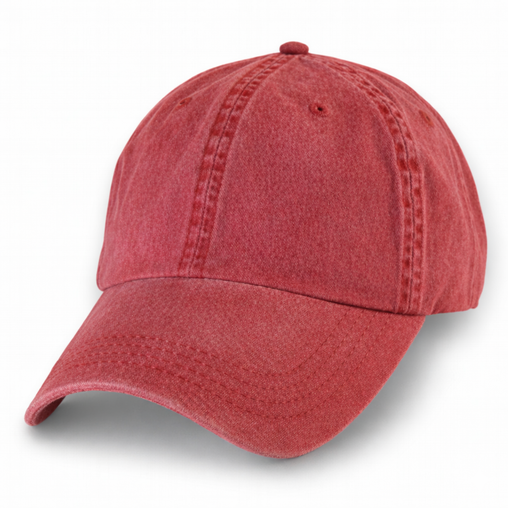 Clay Red Weathered Baseball Hat - front 1