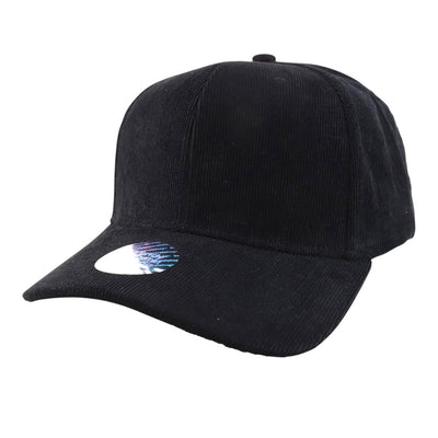 Corduroy Structured Baseball Cap - Black