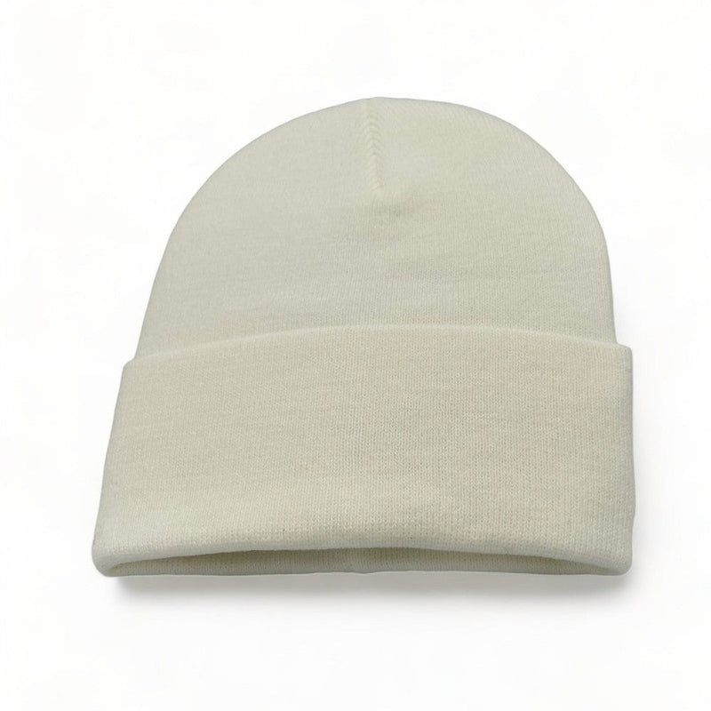 Cream Knit Hat front view