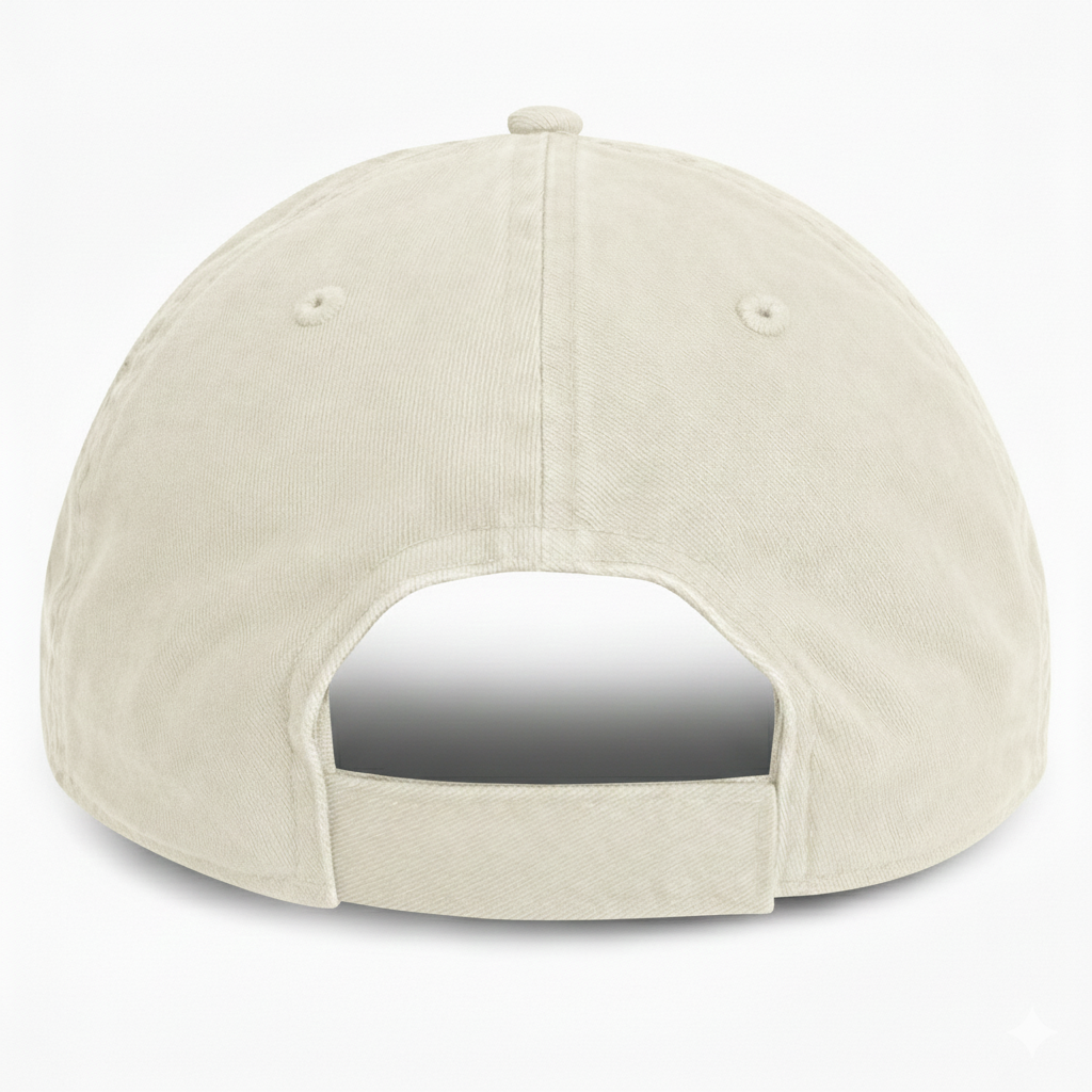 Cream with Black Visor-Unstructured Baseball Cap - back 1