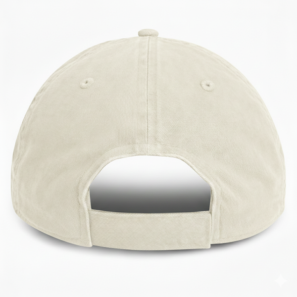 Cream with Black Visor-Unstructured Baseball Cap - back 1