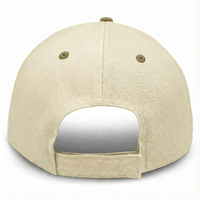 Cream with Brown Visor - Unstructured Baseball Cap - back 1