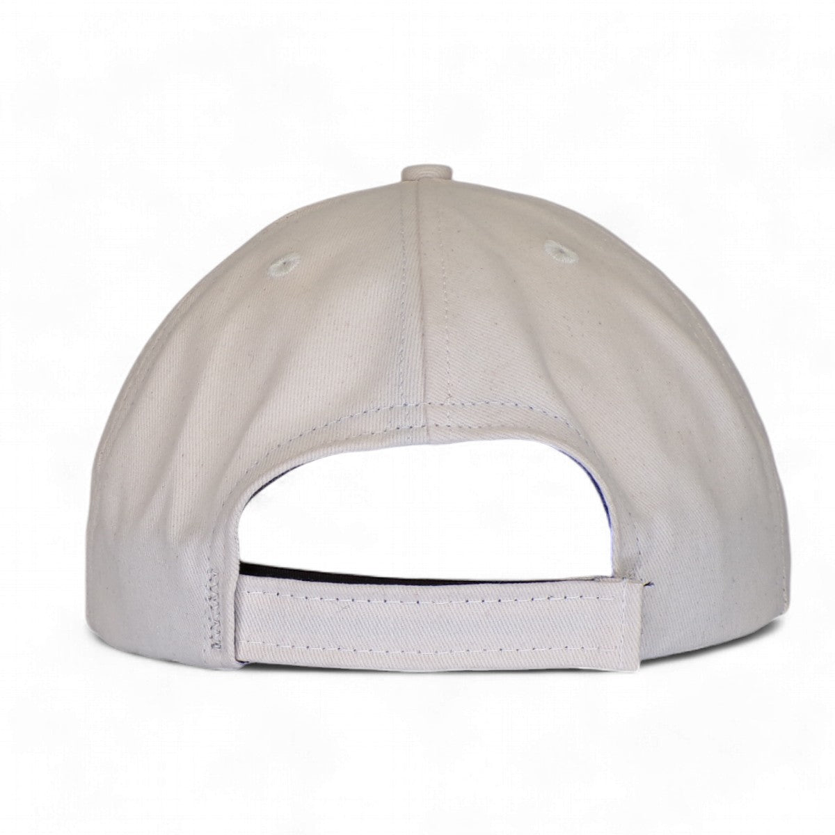 Cream with Black Visor - Structured Baseball Cap back view