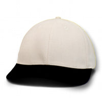 Cream with Black Visor - Structured Baseball Cap front view