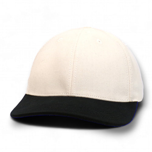 Cream with Black Visor - Structured Baseball Cap top front view