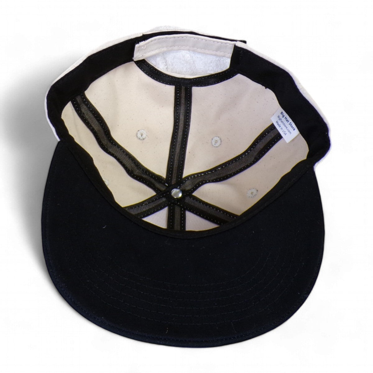 Cream with Black Visor - Structured Baseball Cap