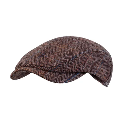 Harris Tweed Longshoreman Cap in Dark Brown