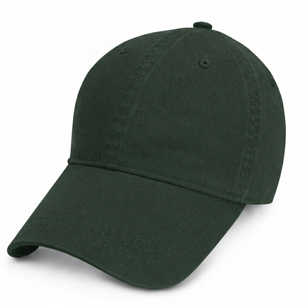Dark Green Unstructured Baseball Cap -  front 1