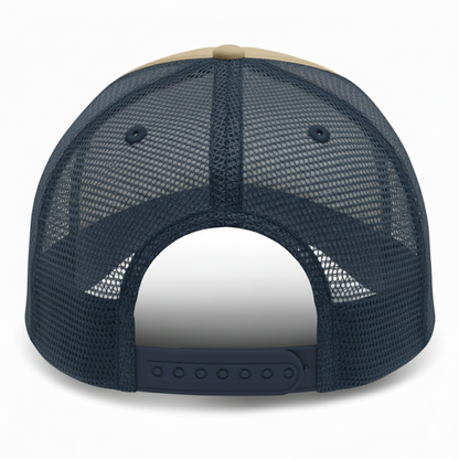 Dark Khaki with Blue Partial Coolnit-Unstructured Baseball Cap - back 1
