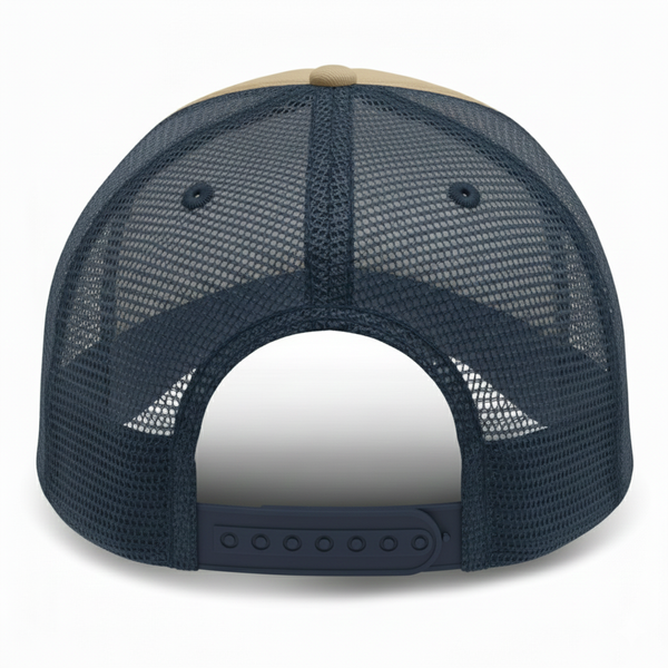 Dark Khaki with Blue Partial Coolnit-Unstructured Baseball Cap - back 1