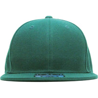 Hunter Green - Structured and Fitted Baseball Cap flat brim view