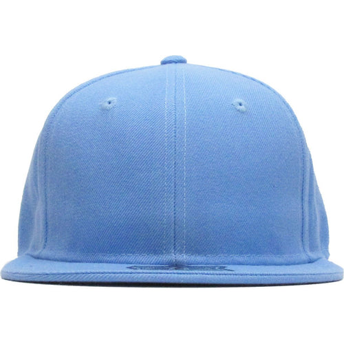 Sky Blue - Structured and Fitted Baseball Cap front flat brim view